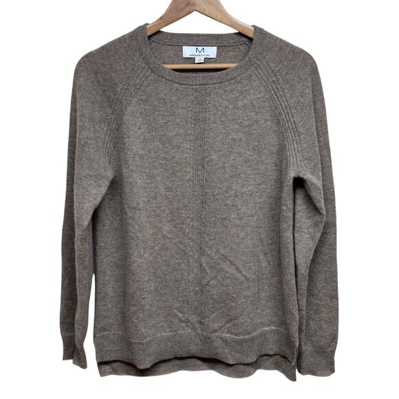 Magaschoni 100% Cashmere Crewneck Sweater Taupe Brown Size L - Picture 1 of 7